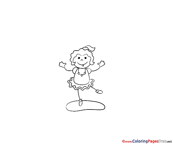 Dancing Girl for free Coloring Pages download