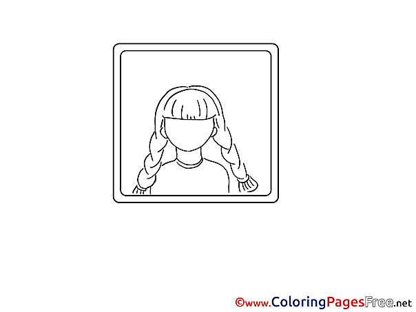 Frame download Colouring Sheet Girl free