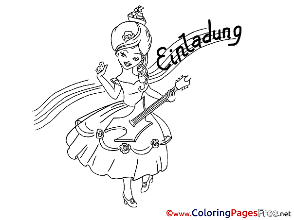 Guitar download Colouring Sheet Music Girl free