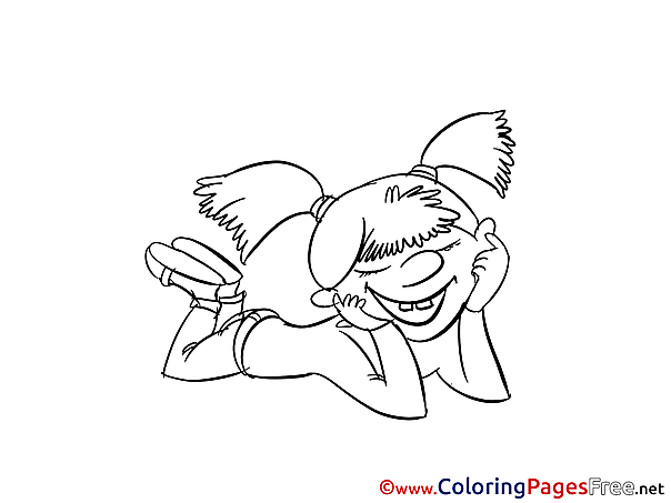 Happy Girl for free Coloring Pages download