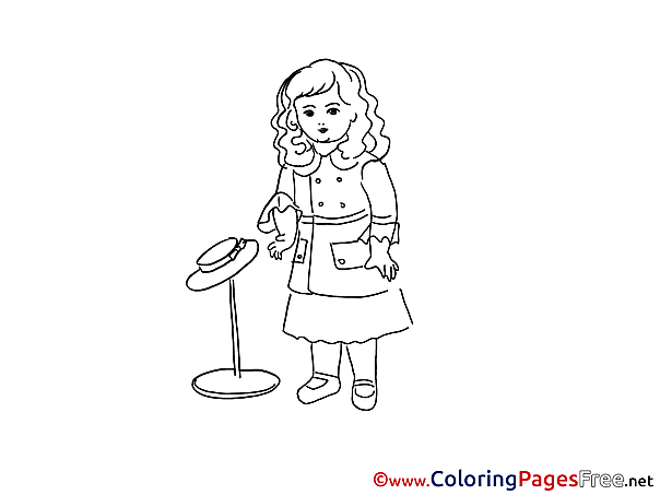 Hat printable Coloring Sheets Girl download