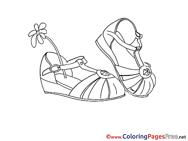 Shoes Woman Children Coloring Pages free