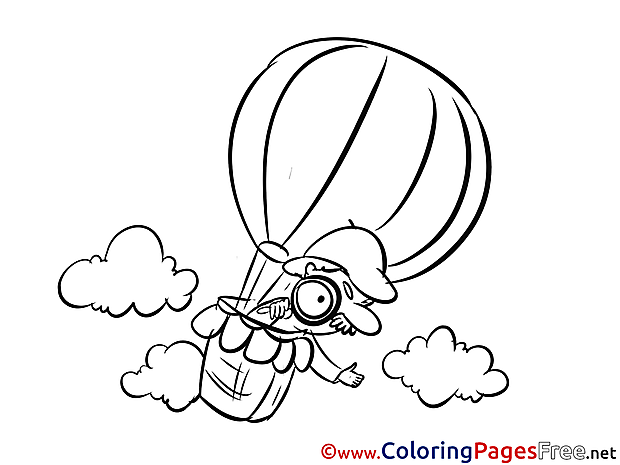 Balloon Children Coloring Pages free