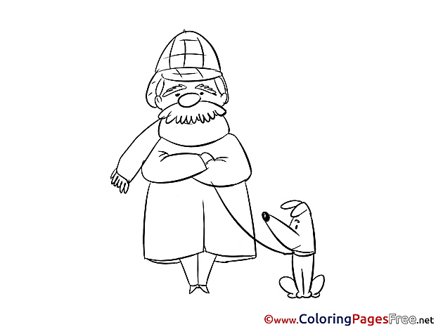 Dog free Colouring Page download