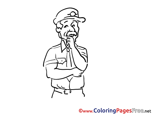 Kids free Detective Coloring Page