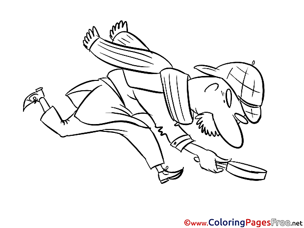 Man Looking for Clues Coloring Pages for free
