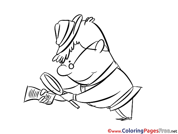 Man Looking for Clues Coloring Sheets download free