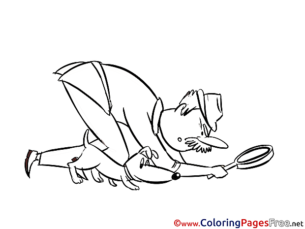 Man Searching Clues free Coloring Pages