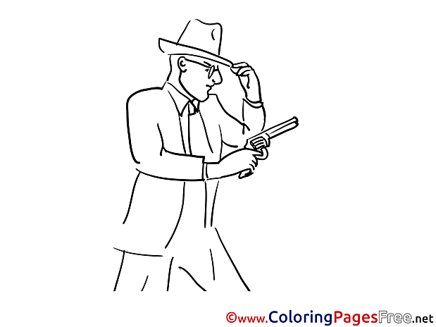 Pistol download printable Coloring Pages