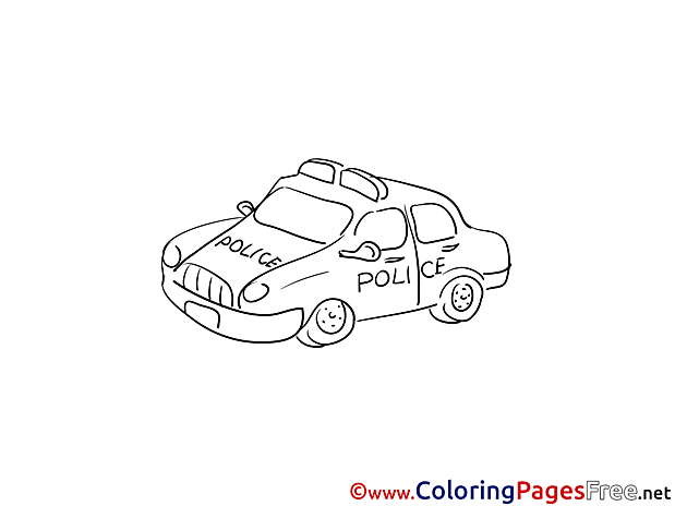 Police Car Printable Coloring Pages For Free