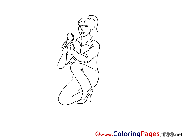 Woman Children download Colouring Page