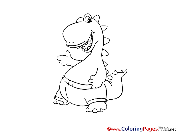 Pants Dinosaur printable Coloring Pages for free