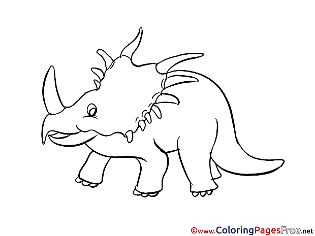 Triceratops Children Coloring Pages free