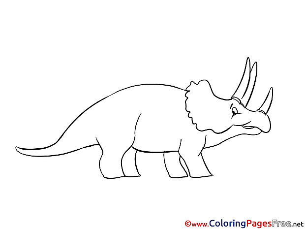 Triceratops free Colouring Page download