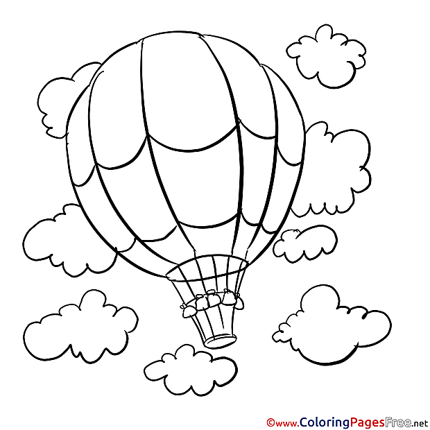 Balloon in the Sky printable Coloring Pages for free