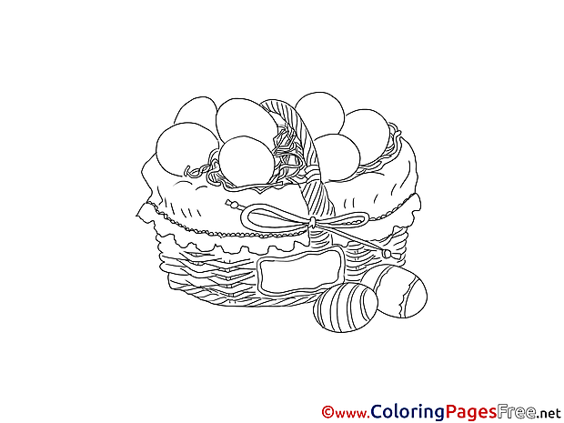 Basket with Eggs for Children free Coloring Pages