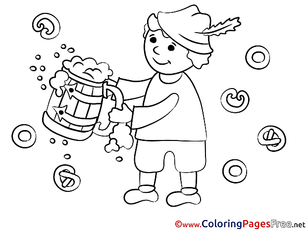 Beer Oktoberfest for Children free Coloring Pages