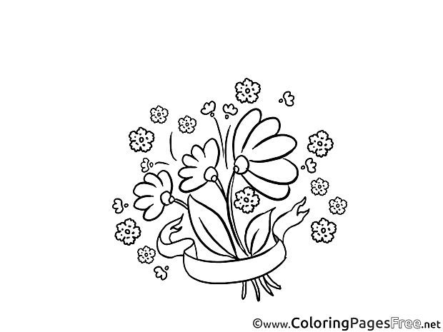 Bouquet of Flowers Coloring Pages for free
