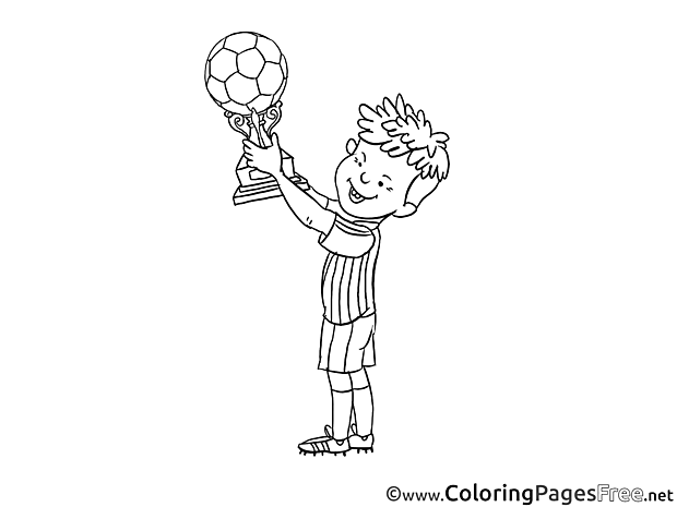Boy wins Cup Coloring Pages for free