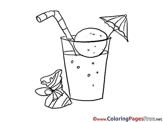 Cocktail free Colouring Page download