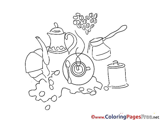 Coffee printable Coloring Pages for free