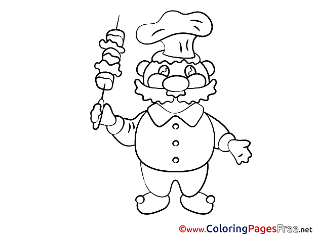 Cook with Kebab Colouring Sheet download free