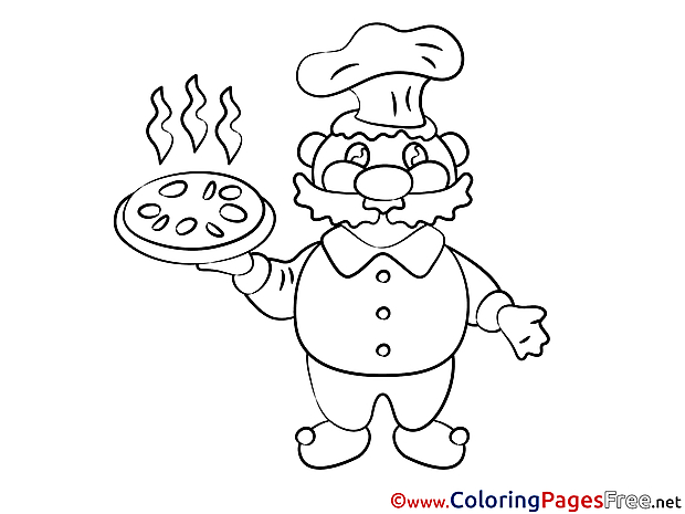 Cook with Pizza download printable Coloring Pages