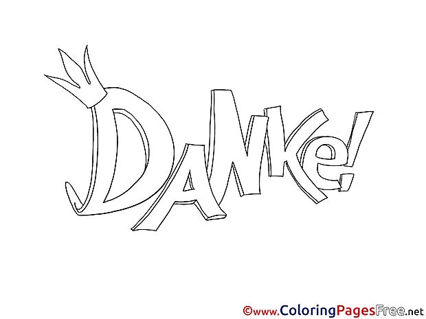 Danke Thank you free printable Coloring Sheets