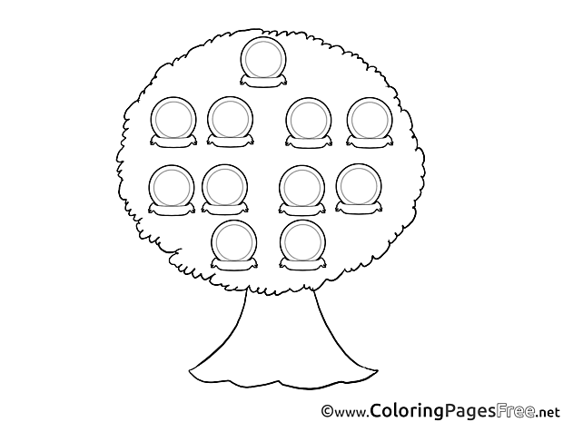 Family Tree free printable Coloring Sheets