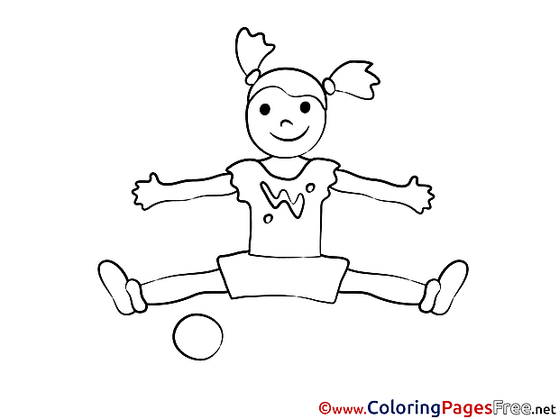 Fitness Girl with a Ball Children Coloring Pages free