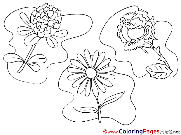 Flowers for free Coloring Pages download