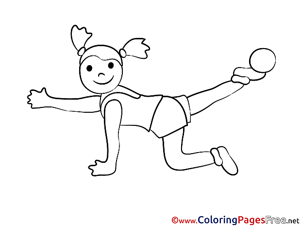 Gymnast free Colouring Page download