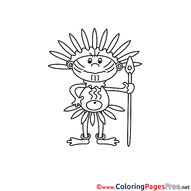 Indian for free Coloring Pages download