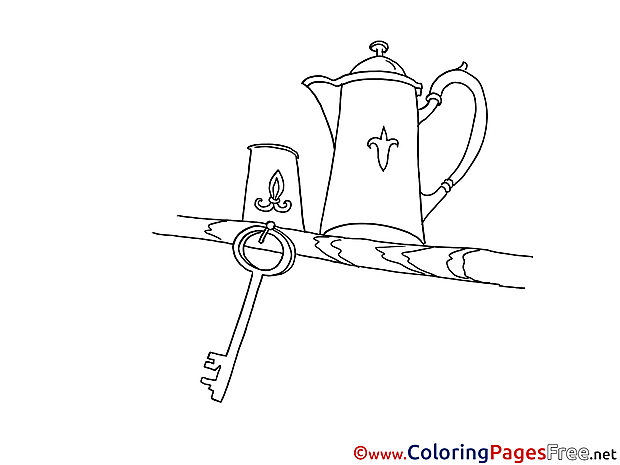 Key and Kettles printable Coloring Pages for free