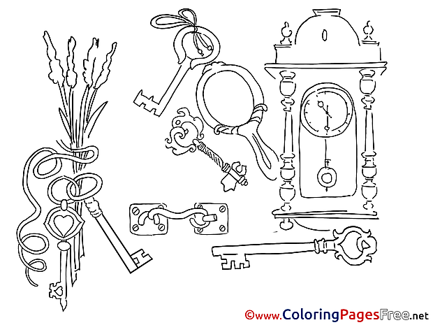 Keys for Children free Coloring Pages