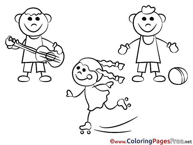 Kids do Sport free printable Coloring Sheets