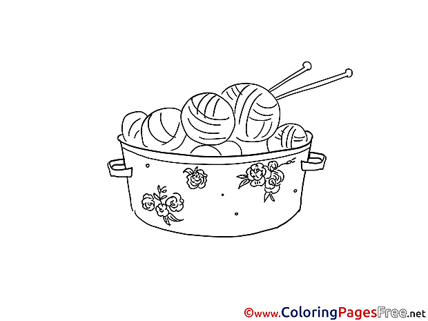 Knitting download Colouring Sheet free