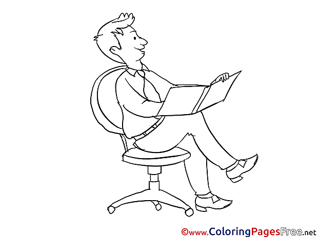 Man with a Book Children Coloring Pages free