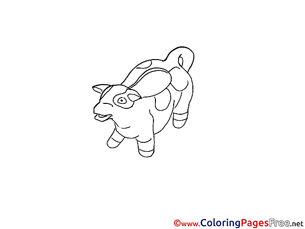 Money Box Cow free printable Coloring Sheets