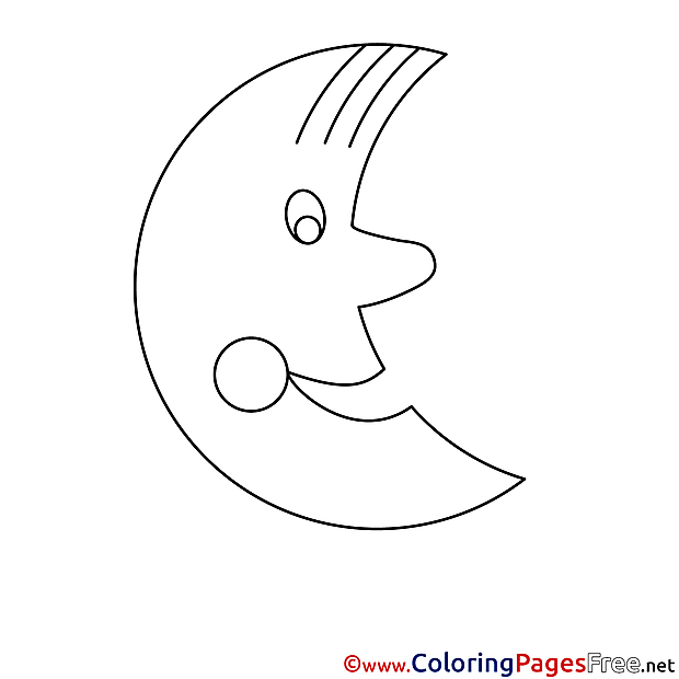 Moon Colouring Sheet download free