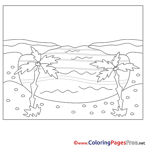 Palmes Colouring Page printable free