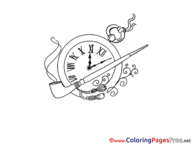 Pipe Clock free Colouring Page download