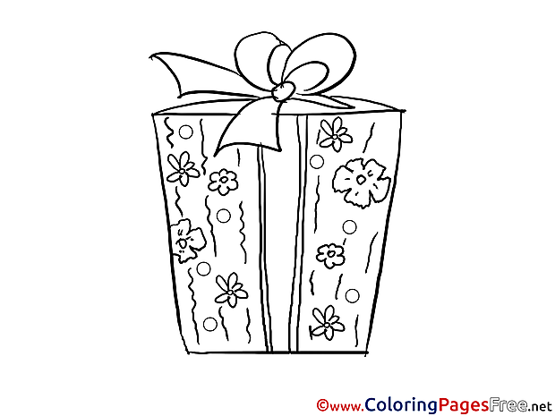 Present Kids free Coloring Page