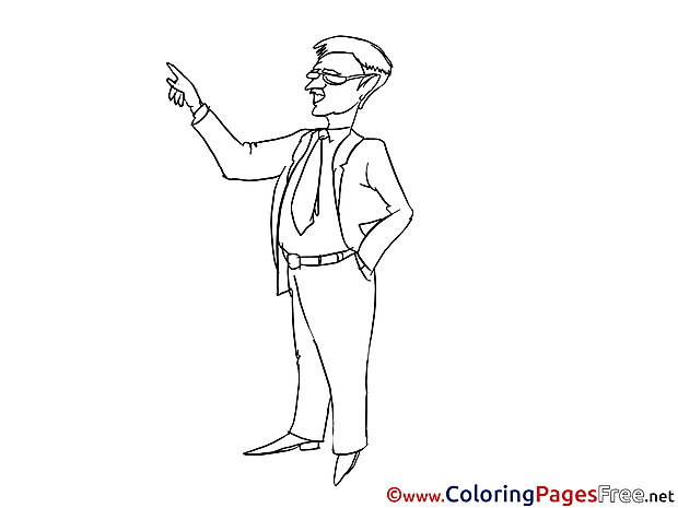 Professor talking Colouring Sheet download free