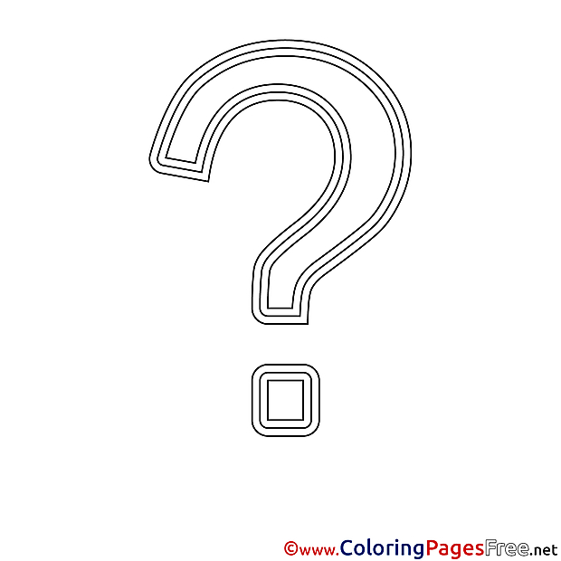 Question Mark download Colouring Sheet free