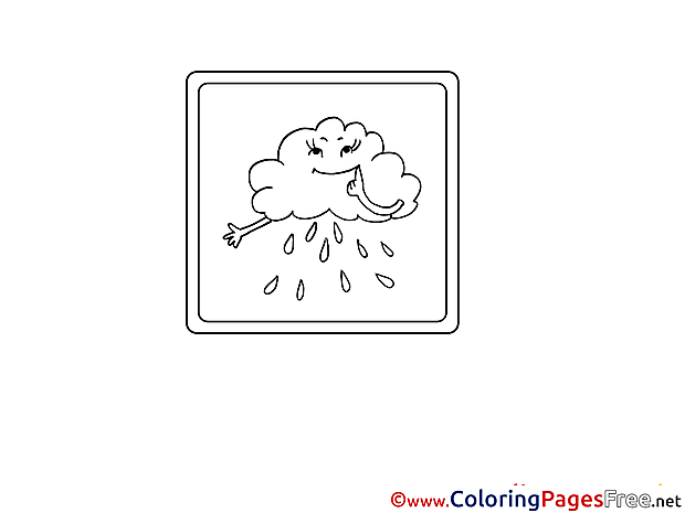 Rain Cloud Children Coloring Pages free