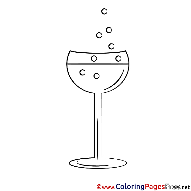 Shampagne Colouring Page printable free
