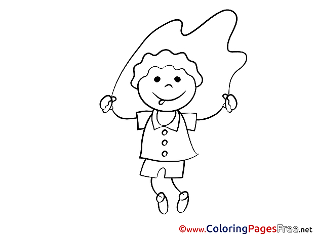 Skipping Rope for Kids printable Colouring Page