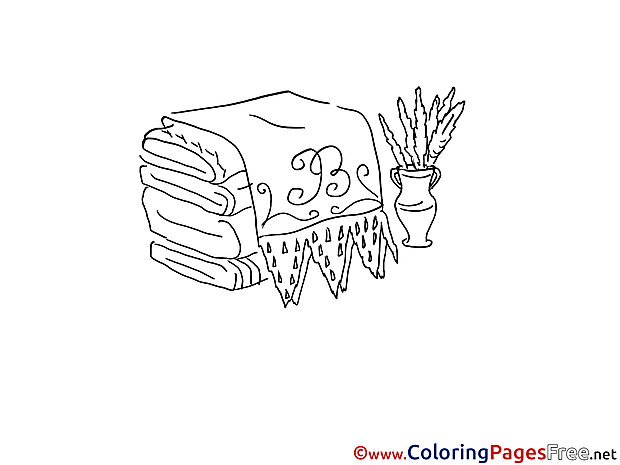 Towels and Vase for Kids printable Colouring Page