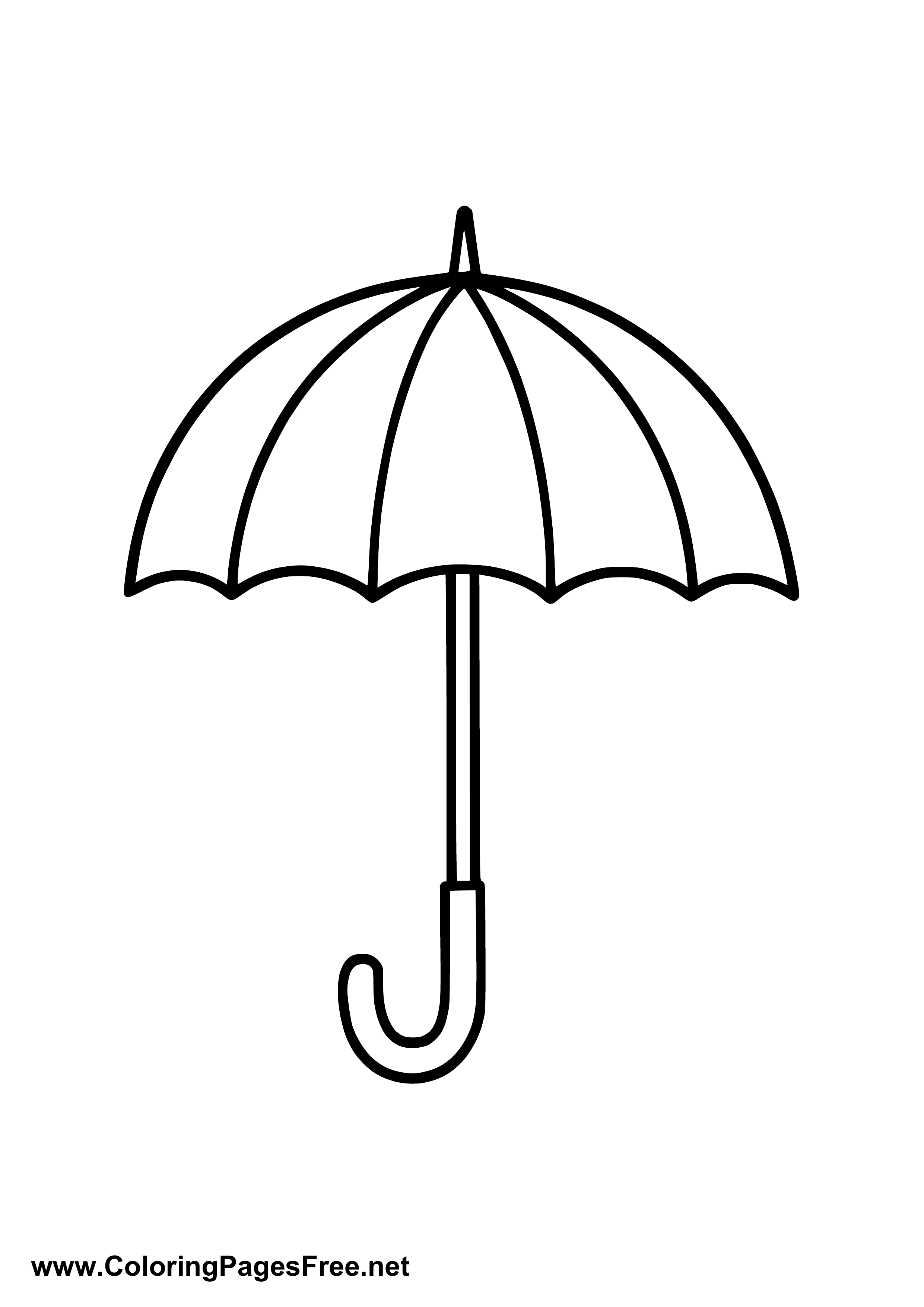 Umbrella Coloring Page Printable PDF Format